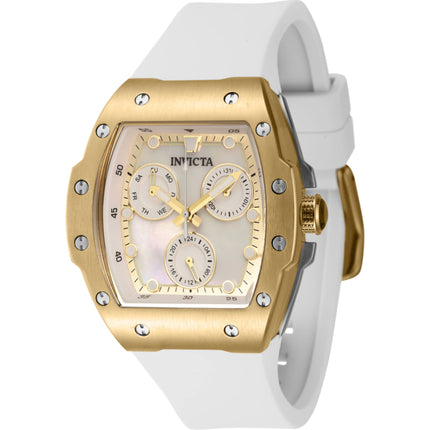 Invicta Women's Watch - Racing White and Gold Mop Dial Silicone Strap Quartz | 45643 ,