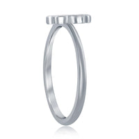 Sterling Silver White Inlay Opal Paw Print Ring ,