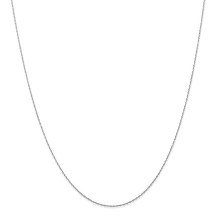 10k White Gold .5 mm Carded Cable Rope Chain | 10K5RW ,