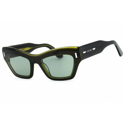 Calvin Klein Women's Sunglasses - Olive Acetate Cat Eye Full Rim Frame | CK23503S 320 ,