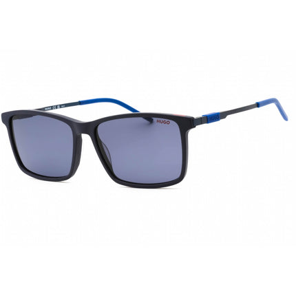 Hugo Men's Sunglasses - Matte Blue Rectangular Plastic Frame | HG 1099/S 0FLL KU ,