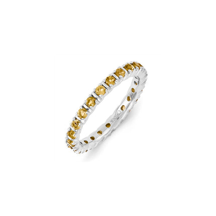 Sterling Silver Stackable Expressions Citrine Ring | QSK1197 ,
