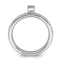 Sterling Silver Stackable Expressions Peridot & Diamond Ring | QSK2143 ,