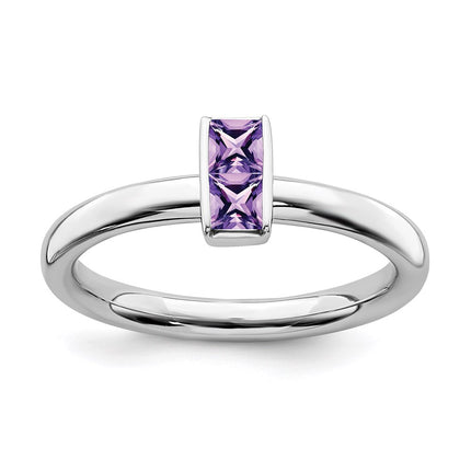 Sterling Silver Stackable Expressions Amethyst Ring | QSK2113 ,