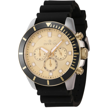 Invicta Men's Watch - Pro Diver Chronograph Black and Gold Tone Bezel Strap | 46084 ,