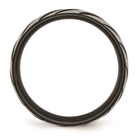 Titanium 6mm Black IP-plated Swirl Brushed & Polished Band | TB299 ,