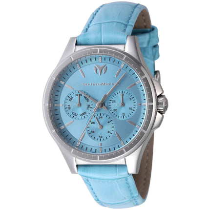 Technomarine Women's Watch - MoonSun Quartz Day-Date Light Blue Dial Strap | TM-822057 ,