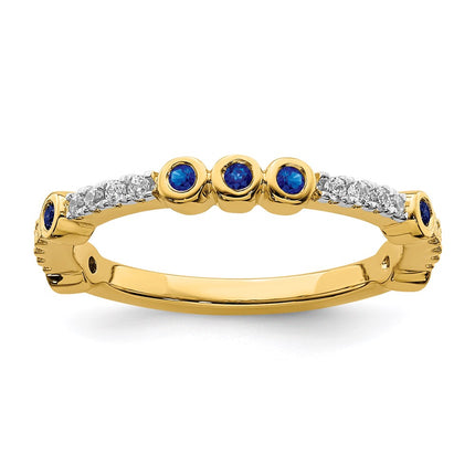 14k Stackable Expressions Created Sapphire and Diamond Ring | SK2072 ,