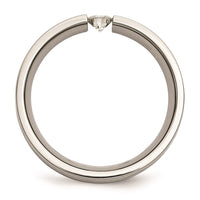 Titanium Grooved 6mm Diamond Polished Band | TB160AA ,