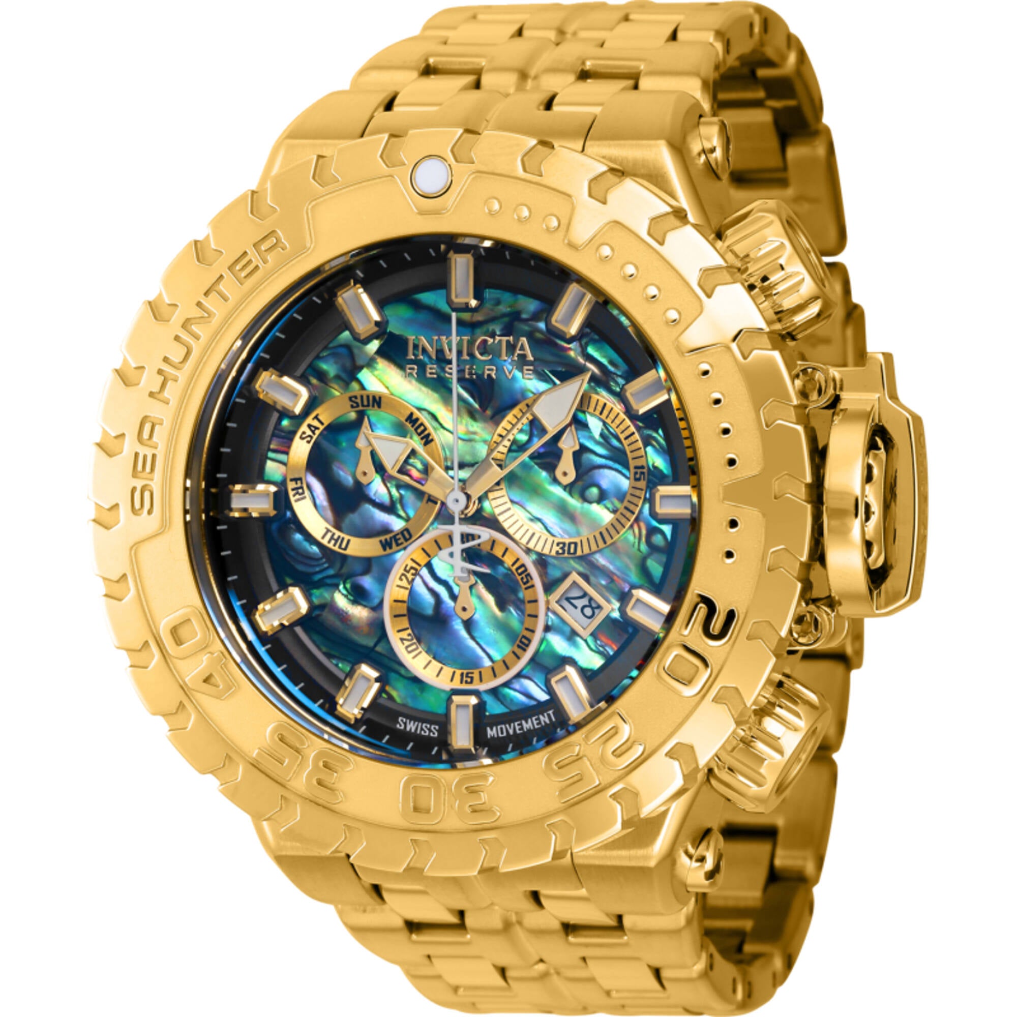 Invicta Men's Watch - Sea Hunter Chrono Yellow Gold Stainless