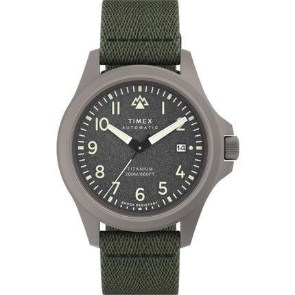 Timex Men's Watch - Expedition Automatic Titanium Case Green Strap | TW2V95300JR ,