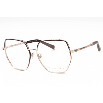 Philipp Plein Women's Eyeglasses - Shiny Red Gold Metal Geometric Frame | VPP054S 0K99 ,