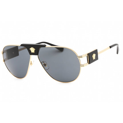 Versace Unisex Sunglasses - Gold Metal Frame Dark Grey Lens | 0VE2252 100287 ,