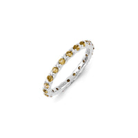 Sterling Silver Stackable Expressions Citrine Ring | QSK1207 ,