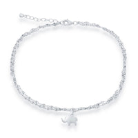 Classic Women's Anklet - Double Strand Mirror Chain with Elephant Charm | R-9263 ,