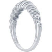 Classic Women's Sterling Silver Croissant Ring - W-2859 ,