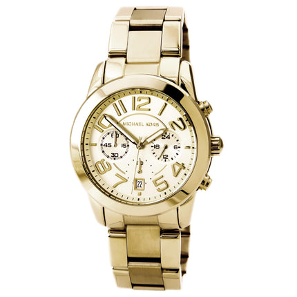 Michael Kors Women's Chronograph Watch - Mercer Yellow Gold Steel Bracelet | MK5726 ,