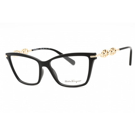 Salvatore Ferragamo Women's Eyeglasses - Black/Gold Cat Eye Full Rim | SF2921 001 ,