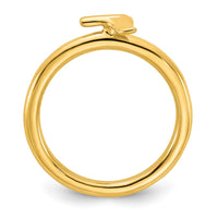 Sterling Silver Stackable Expressions Gold-plated Polished Whale Tail Ring | QSK2040 ,