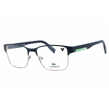 Lacoste Men's Eyeglasses - Matte Blue Metal Square Shape Full Rim Frame | L2286 401 ,
