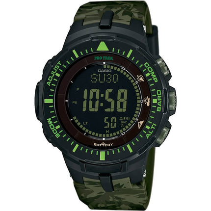 Casio Men's Watch - Pro Trek Grey Digital Dial Camouflage Resin Strap | PRG300CM-3 ,
