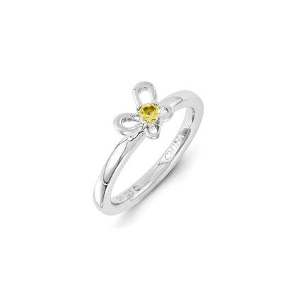 Sterling Silver Stackable Expressions Citrine Ring | QSK1247 ,