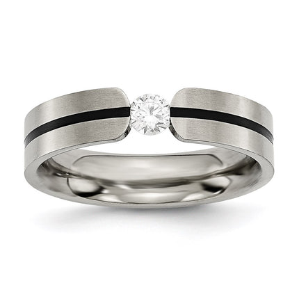 Titanium Black IP-plated 6mm Diamond Brushed Band | TB174AA ,