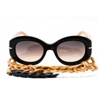 Hugo Boss Women's Sunglasses - Black Beige Plastic Oval Frame | BOSS 1521/N/S 00WM PR ,