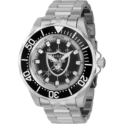 Invicta Men's Watch - NFL Las Vegas Raiders Dial Rotating Bezel SS Bracelet | 42117 ,