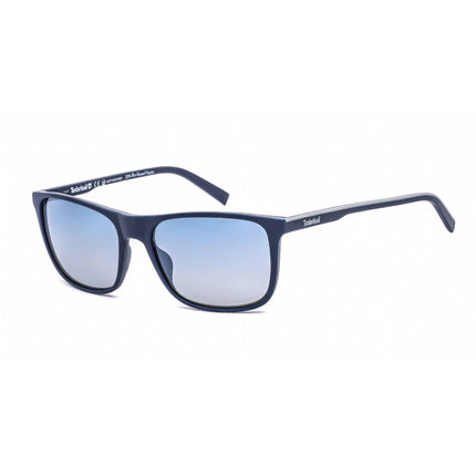 Timberland Men's Sunglasses - Matte Blue Plastic Rectangular Full Rim | TB9195 91D ,