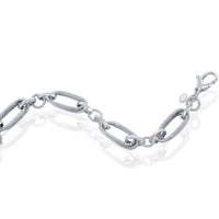 Women's Bracelet - Silver Rope Design Oval and Round Linked | BMS-5099 ,