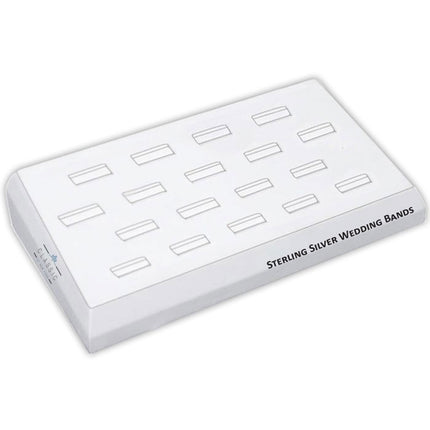 Classic Display for Ring - White Leatherette Material, 18 Slots | DSP-046 ,