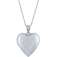 Classic Women's Pendant and Locket Set - Mother and Daughter 2PC Mom Heart | J-2746 ,