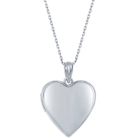 Classic Women's Pendant and Locket Set - Mother and Daughter Polished Heart | J-2756 ,