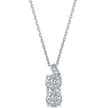 Classic Women's Pendant - Sterling Silver Us2gether Square Cubic Zirconia | K-7437 ,