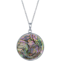 Classic Women's Pendant - Silver Abalone Snowflake with Freshwater Pearl | K-8665 ,