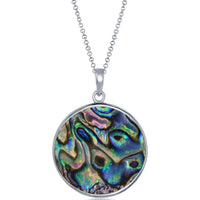 Classic Women's Pendant - Silver Abalone Tree Branch with Freshwater Pearl | K-8666 ,