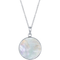 Classic Women's Pendant - Sterling Silver White Mother of Pearl and Globe | K-8743 ,