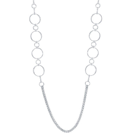 Classic Women's Necklace - 26 inch Diamond Cut Rings with Lobster Clasp | L-3655 ,