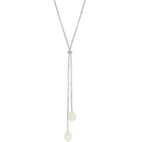 Classic Women's Necklace - Sterling Silver Large Double Freshwater Pearls | M-5457 ,