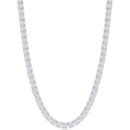 Classic Women's Necklace - Sterling Silver 4mm Round CZ Tennis, 17 Inch | M-6254-17 ,