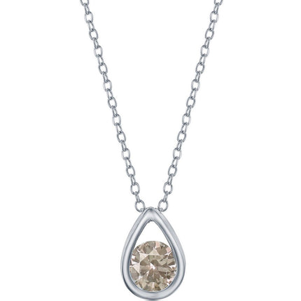 Classic Women's Necklace - Sterling Silver Alexandrite Birthstone Pear-shaped | M-6893 ,