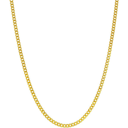 Classic Men's Chain - Gold Plated Sterling Silver 2mm Curb, 20 inch | Q-5732-20 ,