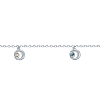 Classic Women's Anklet - Sterling Silver Abalone Crescent Moon | R-9246 ,