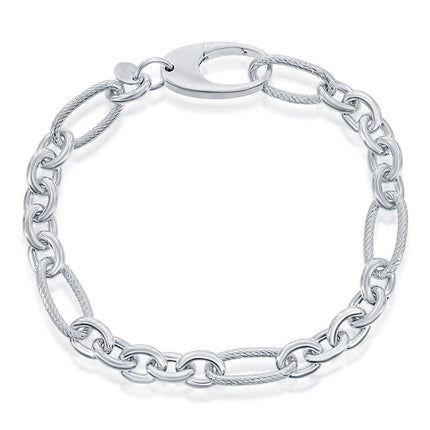 Classic Women's Bracelet - Sterling Silver Open Linked| S-4468 ,