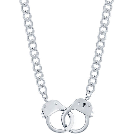 Men's Necklace - Stainless Steel Link with Handcuff Lock | SL-7078 ,
