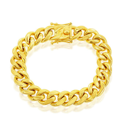 Men's Bracelet - Gold Plated Stainless Steel 14mm Miami Cuban Link | ST-1595 ,