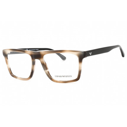 Emporio Armani Men's Eyeglasses - Striped Grey Rectangular Shape Frame | 0EA3185 5877 ,