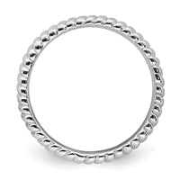Sterling Silver Stackable Expressions Rhodium Ring | QSK267 ,