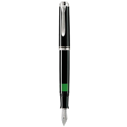 Pelikan Fountain Pen - Souveran M405 Black Resin Barrel, Medium Rhodium Nib | 924423 ,